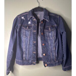 Girls Size L 10/12 Denim Jacket Classic Spring Layerering preppy outdoor school